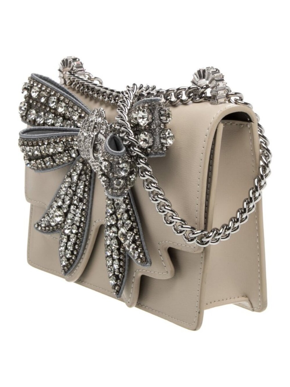 Kurt Geiger Crystal Bow Leather Shoulder Bag - Picture 3 of 6